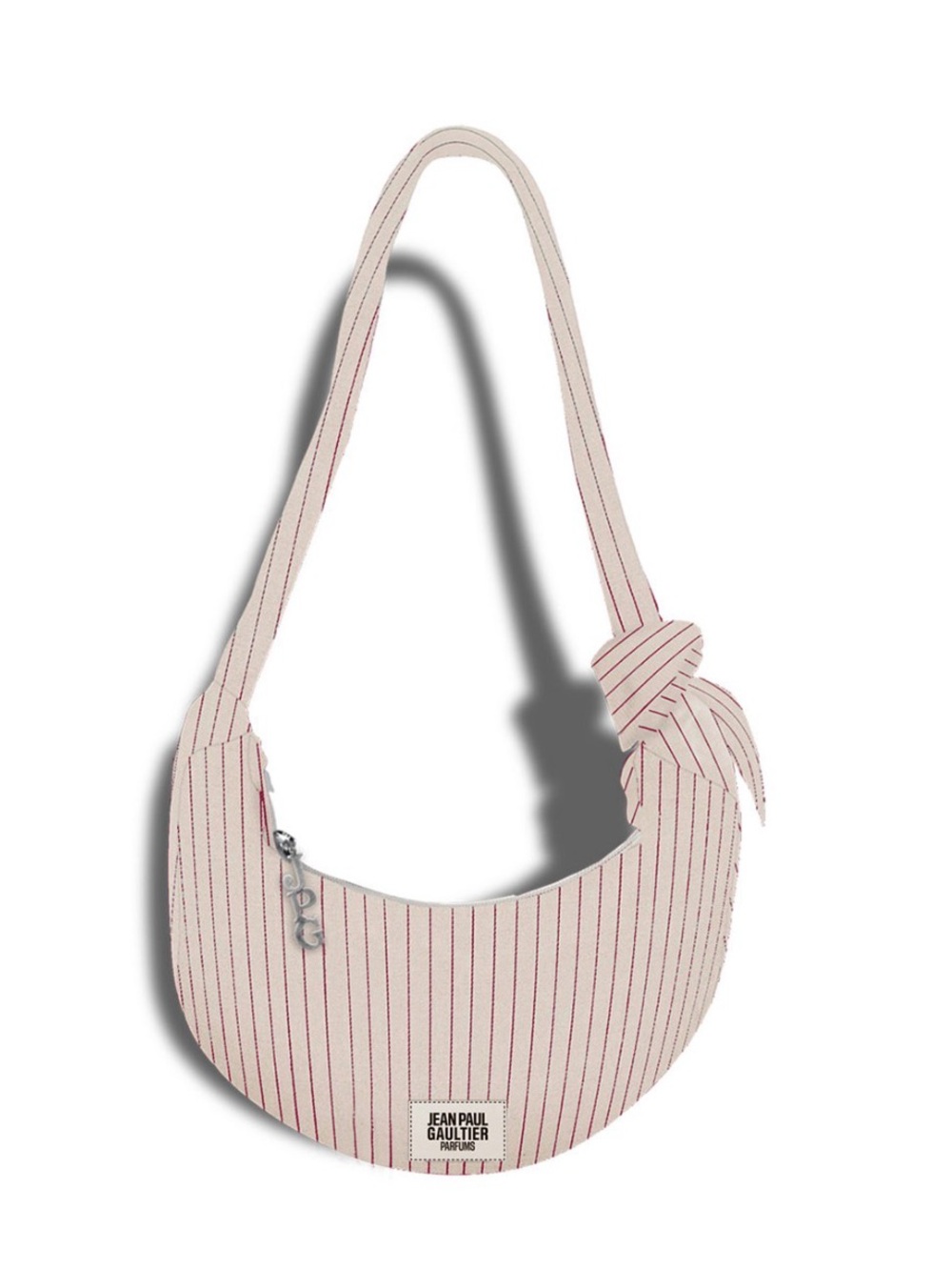 Jean Paul Gaultier Cream and Red Striped Shoulder Bag